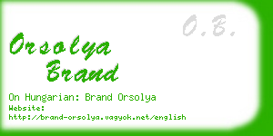 orsolya brand business card